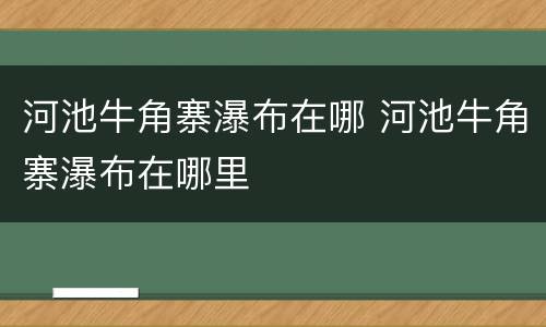 河池牛角寨瀑布在哪 河池牛角寨瀑布在哪里