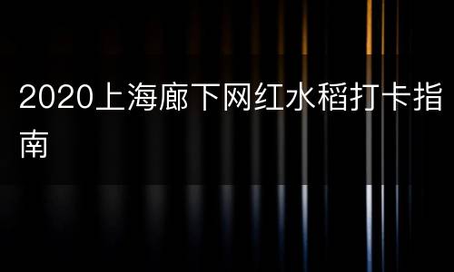 2020上海廊下网红水稻打卡指南