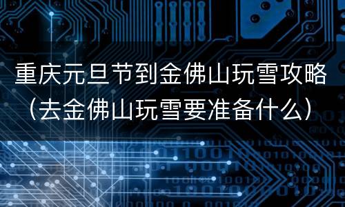 重庆元旦节到金佛山玩雪攻略（去金佛山玩雪要准备什么）