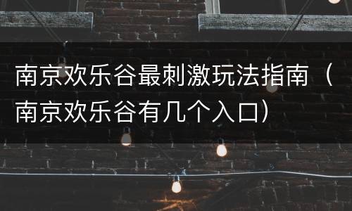 南京欢乐谷最刺激玩法指南（南京欢乐谷有几个入口）