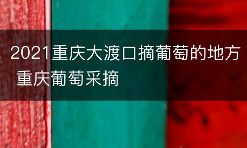 2021重庆大渡口摘葡萄的地方 重庆葡萄采摘