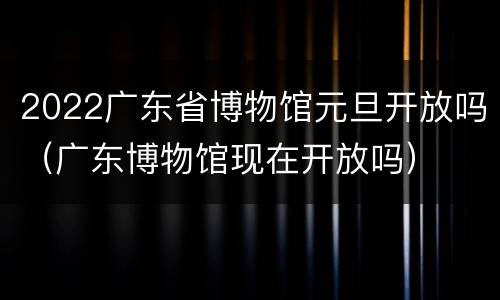 2022广东省博物馆元旦开放吗（广东博物馆现在开放吗）
