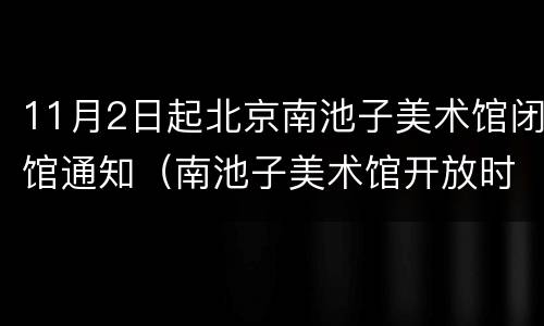 11月2日起北京南池子美术馆闭馆通知（南池子美术馆开放时间）