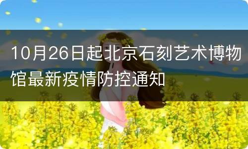 10月26日起北京石刻艺术博物馆最新疫情防控通知