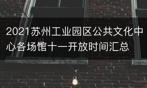 2021苏州工业园区公共文化中心各场馆十一开放时间汇总