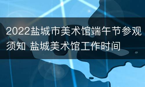 2022盐城市美术馆端午节参观须知 盐城美术馆工作时间
