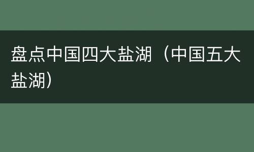 盘点中国四大盐湖（中国五大盐湖）