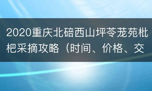 2020重庆北碚西山坪苓茏苑枇杷采摘攻略（时间、价格、交通）