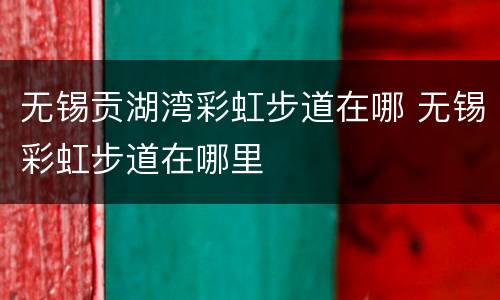 无锡贡湖湾彩虹步道在哪 无锡彩虹步道在哪里