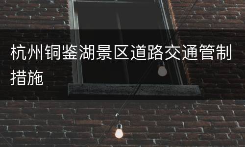 杭州铜鉴湖景区道路交通管制措施