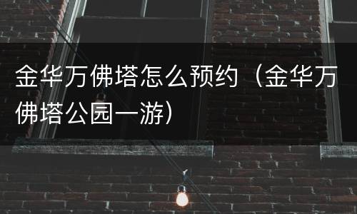 金华万佛塔怎么预约（金华万佛塔公园一游）