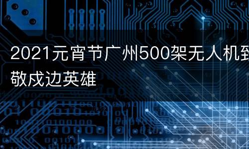 2021元宵节广州500架无人机致敬戍边英雄