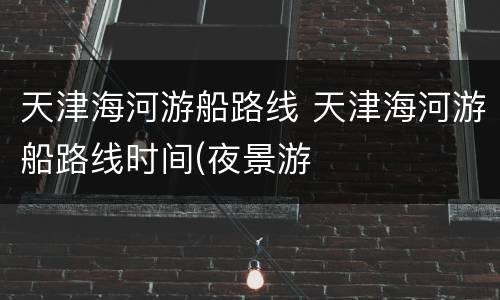 天津海河游船路线 天津海河游船路线时间(夜景游