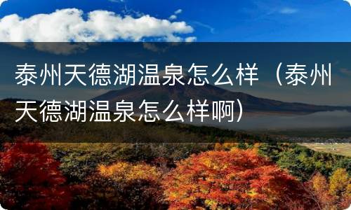 泰州天德湖温泉怎么样（泰州天德湖温泉怎么样啊）