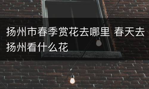 扬州市春季赏花去哪里 春天去扬州看什么花