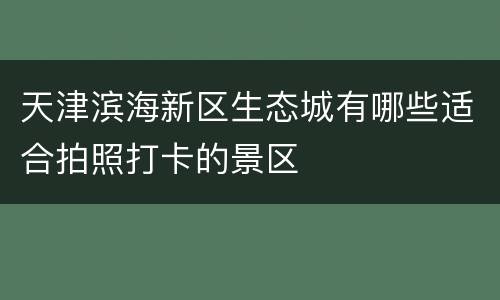 天津滨海新区生态城有哪些适合拍照打卡的景区