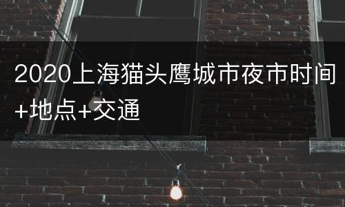 2020上海猫头鹰城市夜市时间+地点+交通