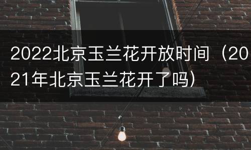 2022北京玉兰花开放时间（2021年北京玉兰花开了吗）