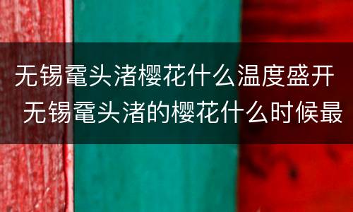 无锡鼋头渚樱花什么温度盛开 无锡鼋头渚的樱花什么时候最美