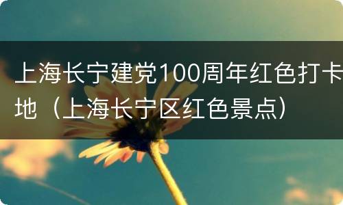 上海长宁建党100周年红色打卡地（上海长宁区红色景点）