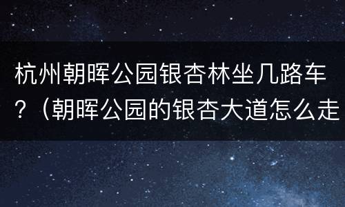 杭州朝晖公园银杏林坐几路车?（朝晖公园的银杏大道怎么走）
