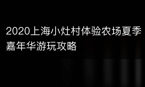 2020上海小灶村体验农场夏季嘉年华游玩攻略