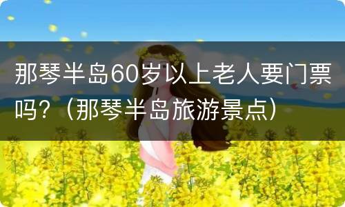 那琴半岛60岁以上老人要门票吗?（那琴半岛旅游景点）
