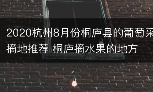 2020杭州8月份桐庐县的葡萄采摘地推荐 桐庐摘水果的地方