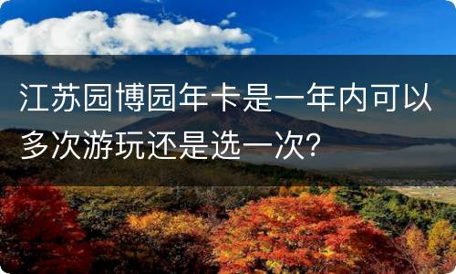 江苏园博园年卡是一年内可以多次游玩还是选一次？