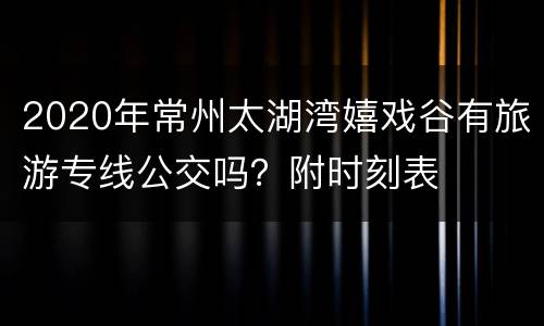 2020年常州太湖湾嬉戏谷有旅游专线公交吗？附时刻表