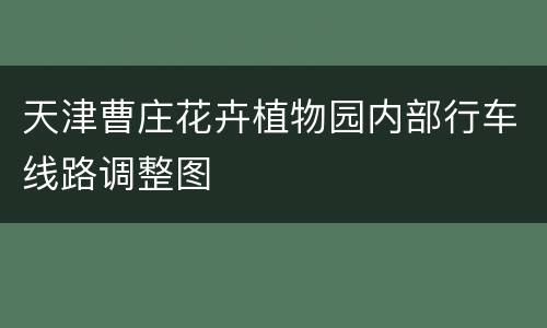 天津曹庄花卉植物园内部行车线路调整图