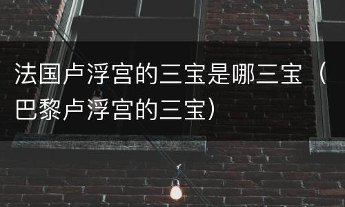 法国卢浮宫的三宝是哪三宝（巴黎卢浮宫的三宝）