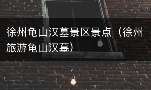 徐州龟山汉墓景区景点（徐州旅游龟山汉墓）
