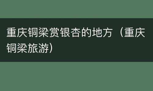重庆铜梁赏银杏的地方（重庆铜梁旅游）