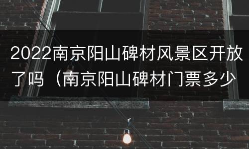 2022南京阳山碑材风景区开放了吗（南京阳山碑材门票多少钱）