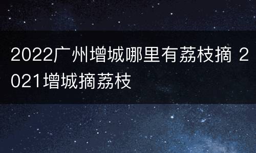 2022广州增城哪里有荔枝摘 2021增城摘荔枝