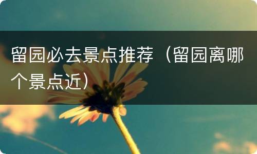 留园必去景点推荐（留园离哪个景点近）