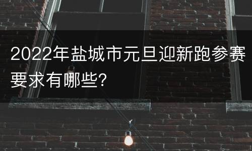 2022年盐城市元旦迎新跑参赛要求有哪些？