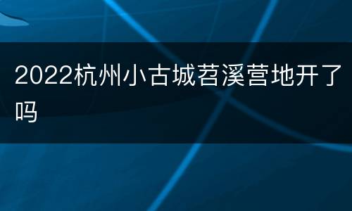 2022杭州小古城苕溪营地开了吗