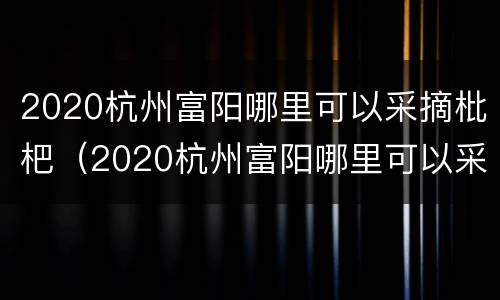 2020杭州富阳哪里可以采摘枇杷（2020杭州富阳哪里可以采摘枇杷树）
