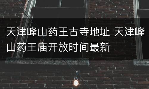 天津峰山药王古寺地址 天津峰山药王庙开放时间最新