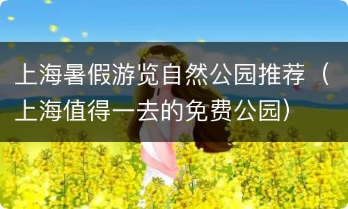 上海暑假游览自然公园推荐（上海值得一去的免费公园）
