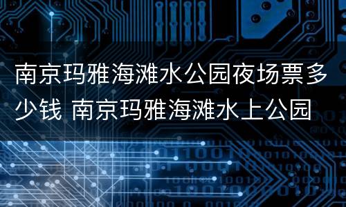 南京玛雅海滩水公园夜场票多少钱 南京玛雅海滩水上公园
