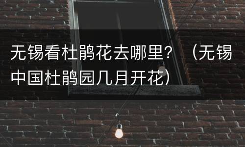 无锡看杜鹃花去哪里？（无锡中国杜鹃园几月开花）