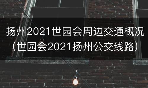 扬州2021世园会周边交通概况（世园会2021扬州公交线路）