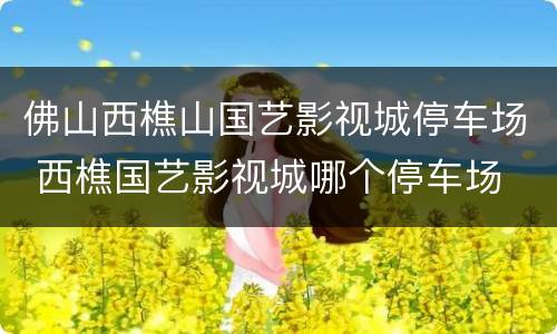 佛山西樵山国艺影视城停车场 西樵国艺影视城哪个停车场