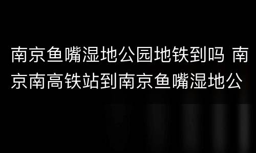 南京鱼嘴湿地公园地铁到吗 南京南高铁站到南京鱼嘴湿地公园