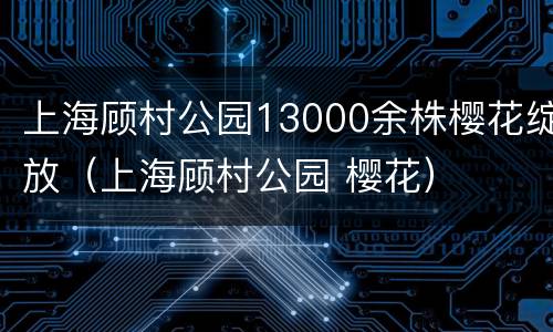 上海顾村公园13000余株樱花绽放（上海顾村公园 樱花）