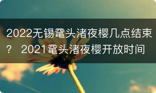 2022无锡鼋头渚夜樱几点结束？ 2021鼋头渚夜樱开放时间