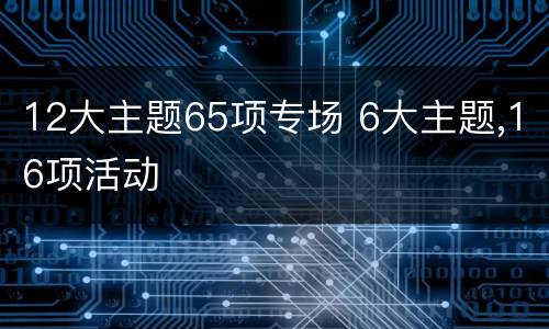 12大主题65项专场 6大主题,16项活动
